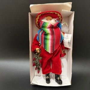 Retired DILLARD’s Trimmings 10” Mexican Santa Doll Ornament